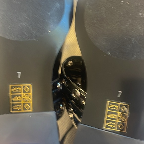 Jeffrey Campbell Black and Silver Flats with Edgy Details - Picture 5 of 8